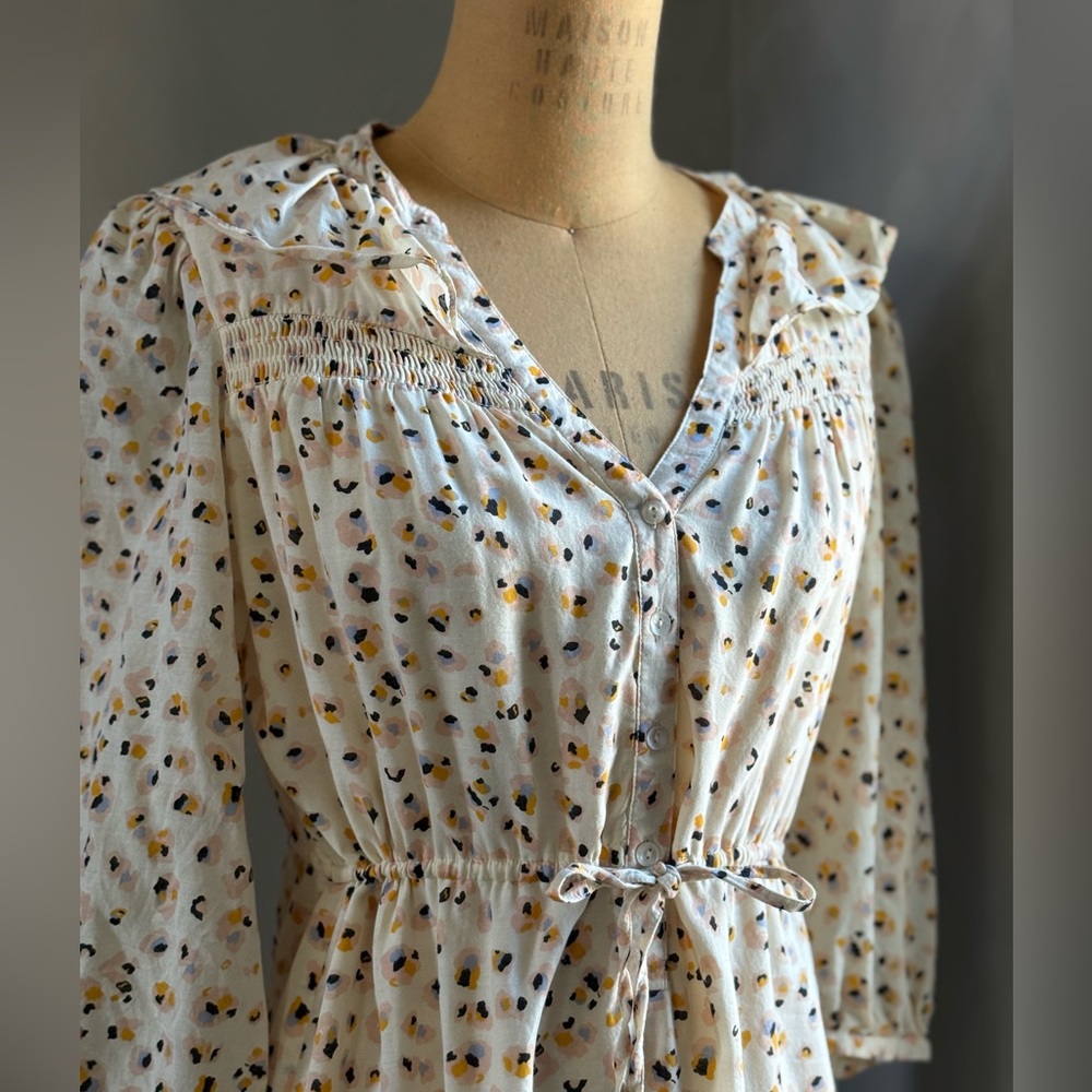 ba&sh Floral Midi Dress in Cream and Black - Picture 4 of 14